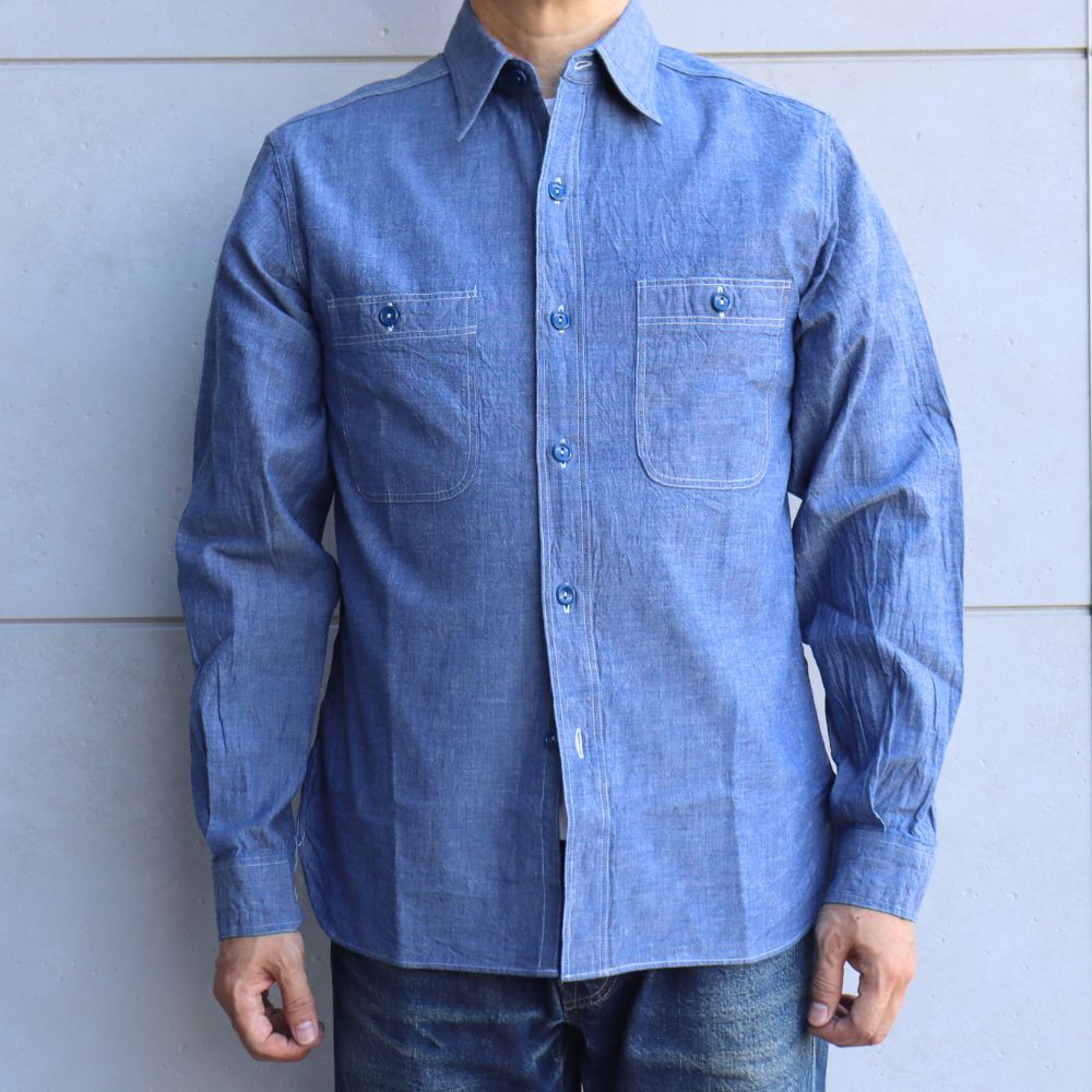 BUZZ RICKSON'S BLUE CHAMBRAY WORK SHIRTS (BR25995) Blue Chambray