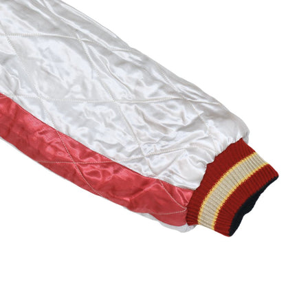 TAILOR TOYO テーラー東洋 TT15391-119 Early 1950s Style Acetate Quilted Souvenir Jacket “BLACK EAGLE” × “LANDSCAPE” キルト スカジャン スカ スーベニア ブラック ピンク 刺繍 イーグル 鷹 日本 情景 50th ヴィンテージ復刻