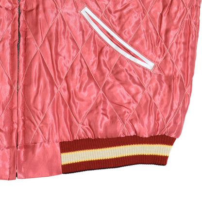 TAILOR TOYO テーラー東洋 TT15391-119 Early 1950s Style Acetate Quilted Souvenir Jacket “BLACK EAGLE” × “LANDSCAPE” キルト スカジャン スカ スーベニア ブラック ピンク 刺繍 イーグル 鷹 日本 情景 50th ヴィンテージ復刻