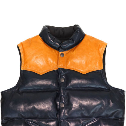 DELUXEWARE デラックスウエア D-24 HORSE DOWN VEST ホースハイドとグースダウンのアウターベスト ヨーロッパ産 馬革 本革 クロムレザー クラシカル ベスト  ダウンベスト