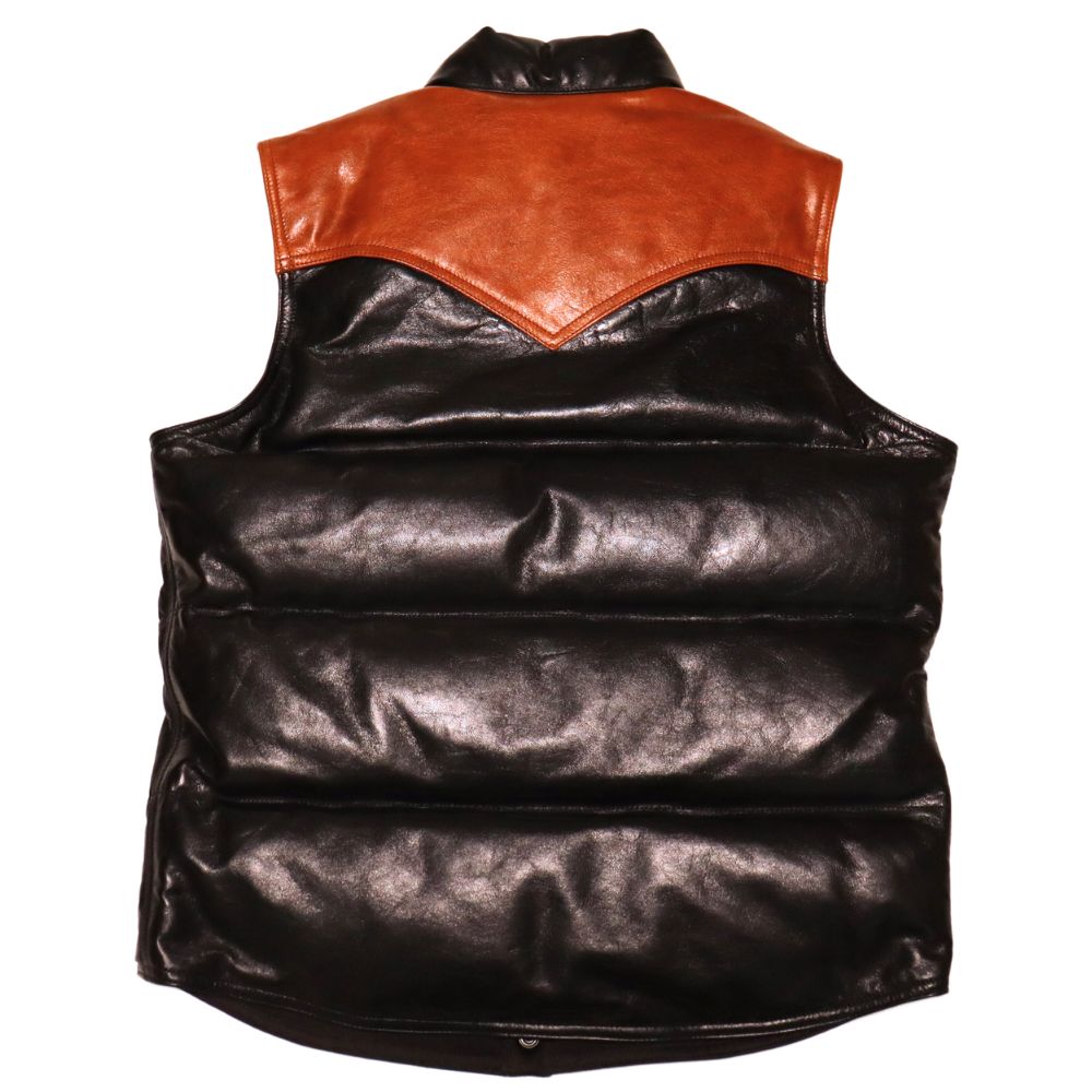 DELUXEWARE デラックスウエア D-24 HORSE DOWN VEST ホースハイドとグースダウンのアウターベスト ヨーロッパ産 馬革 本革 クロムレザー クラシカル ベスト  ダウンベスト