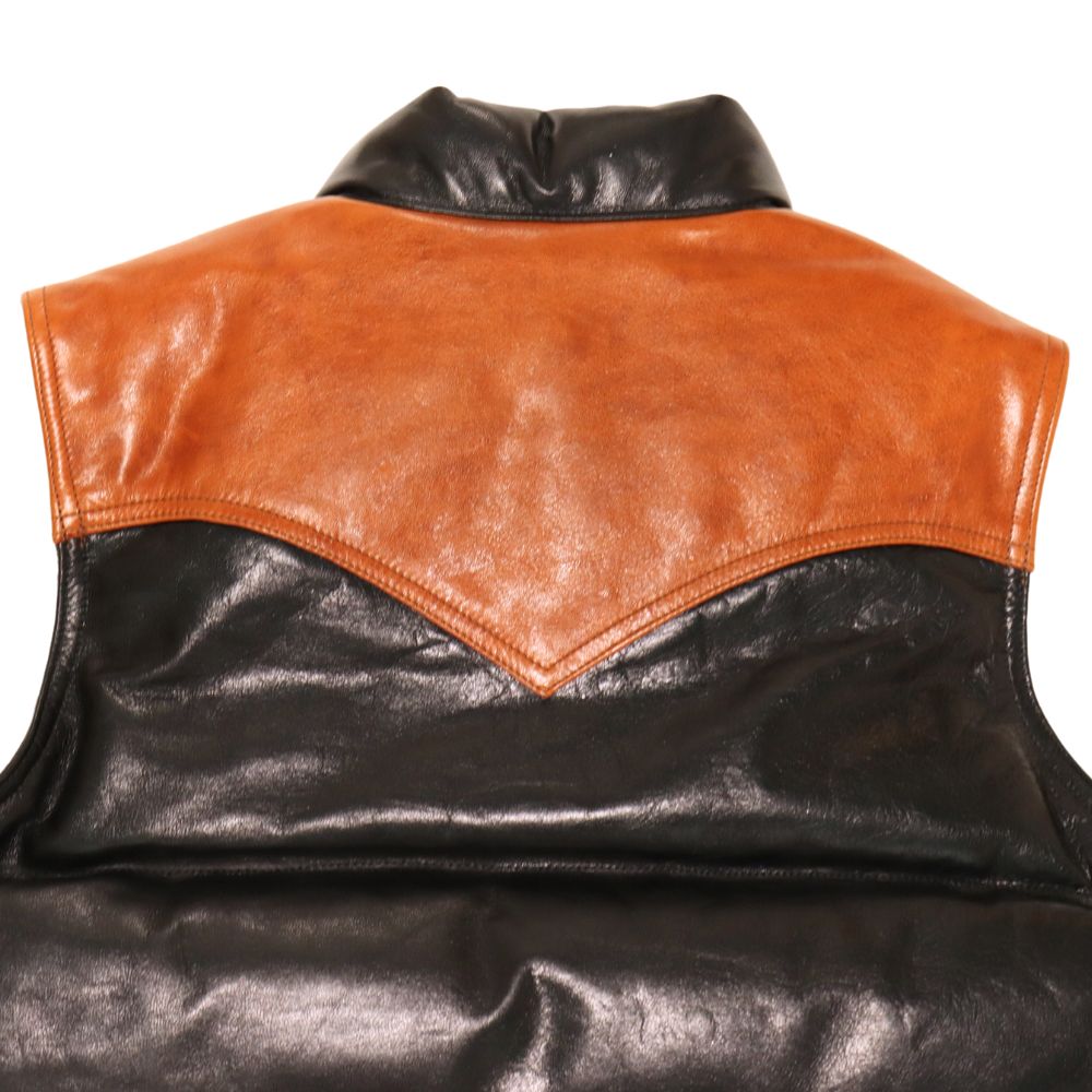 DELUXEWARE デラックスウエア D-24 HORSE DOWN VEST ホースハイドとグースダウンのアウターベスト ヨーロッパ産 馬革 本革 クロムレザー クラシカル ベスト  ダウンベスト