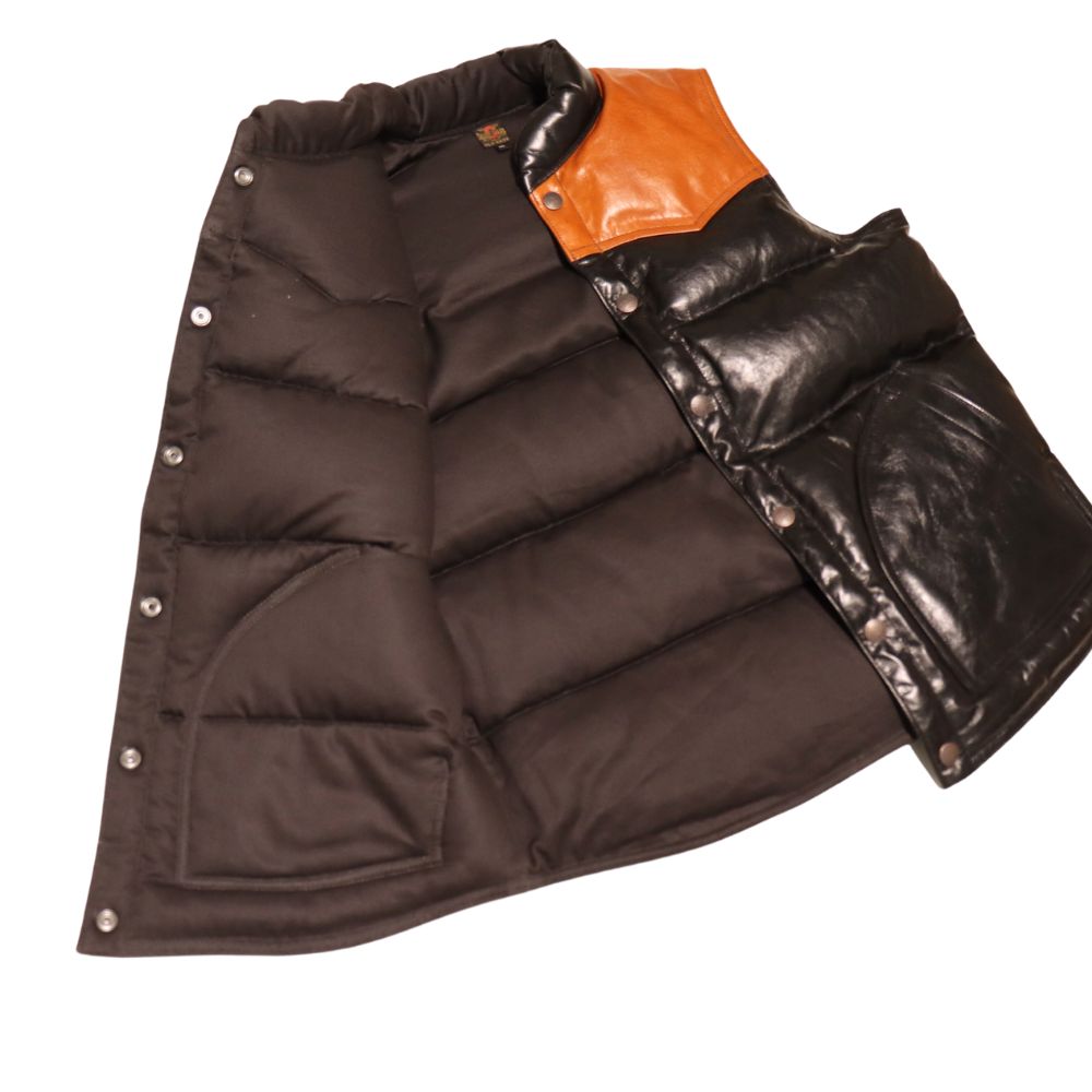 DELUXEWARE デラックスウエア D-24 HORSE DOWN VEST ホースハイドとグースダウンのアウターベスト ヨーロッパ産 馬革 本革 クロムレザー クラシカル ベスト  ダウンベスト