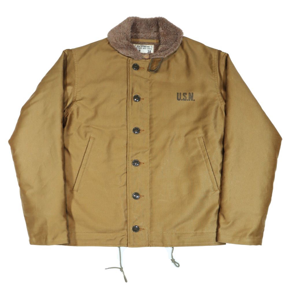 BUZZ RICKSON'S バズリクソンズ BR15345 Type N-1 Khaki “NAVY DEPARTMENT DEMOTEX-ED” N -1カーキ デッキジャケット ジャングルクロス アルパカモヘア　　ミリタリージャケット US.NAVY ネイビー ジャケット 防寒