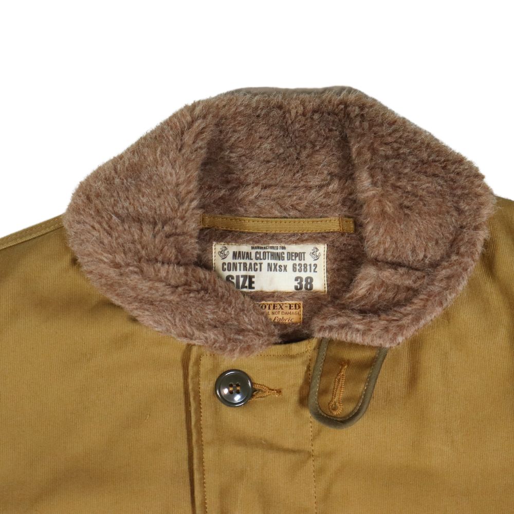 BUZZ RICKSON'S バズリクソンズ BR15345 Type N-1 Khaki “NAVY DEPARTMENT DEMOTEX-ED” N -1カーキ デッキジャケット ジャングルクロス アルパカモヘア　　ミリタリージャケット US.NAVY ネイビー ジャケット 防寒