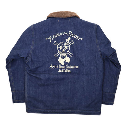 JELADO×COLIMBO CT83418B Observer Jacket Custom Indigo ジェラード　コリンボ コラボレーション ダブルネーム オブザーバー ジャケット カスタム インディゴ " Robbers Roost " (ロバースルースト) アラスカ CBs シービーズ Seabees ドクロ プリント ミリタリージャケット