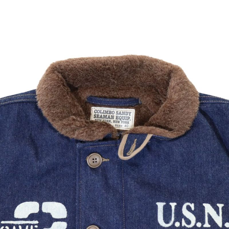 JELADO×COLIMBO CT83418B Observer Jacket Custom Indigo ジェラード　コリンボ コラボレーション ダブルネーム オブザーバー ジャケット カスタム インディゴ " Robbers Roost " (ロバースルースト) アラスカ CBs シービーズ Seabees ドクロ プリント ミリタリージャケット