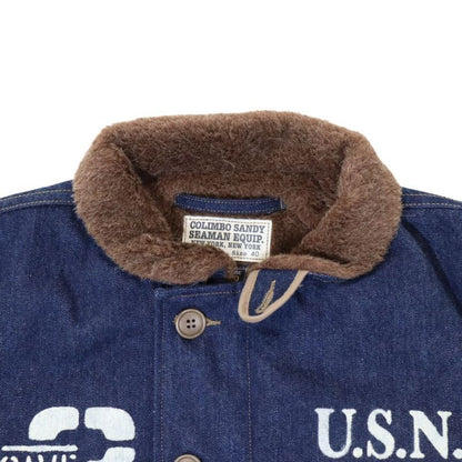 JELADO×COLIMBO CT83418B Observer Jacket Custom Indigo ジェラード　コリンボ コラボレーション ダブルネーム オブザーバー ジャケット カスタム インディゴ " Robbers Roost " (ロバースルースト) アラスカ CBs シービーズ Seabees ドクロ プリント ミリタリージャケット