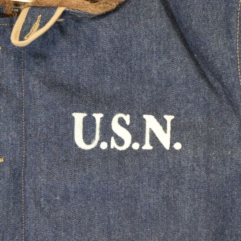 JELADO×COLIMBO CT83418B Observer Jacket Custom Indigo ジェラード　コリンボ コラボレーション ダブルネーム オブザーバー ジャケット カスタム インディゴ " Robbers Roost " (ロバースルースト) アラスカ CBs シービーズ Seabees ドクロ プリント ミリタリージャケット