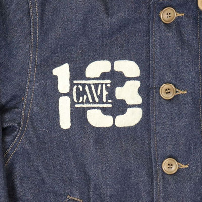 JELADO×COLIMBO CT83418B Observer Jacket Custom Indigo ジェラード　コリンボ コラボレーション ダブルネーム オブザーバー ジャケット カスタム インディゴ " Robbers Roost " (ロバースルースト) アラスカ CBs シービーズ Seabees ドクロ プリント ミリタリージャケット