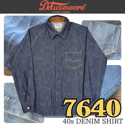 DELUXEWARE デラックスウエア40s DENIM SHIRT 7640 40sデニムシャツ 人気定番 長袖