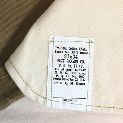 BUZZ RICKSON'S バズリクソンズ M43036 EARLY MILITARY CHINOS 1942 MODEL エアリー ミリタリーチノ
