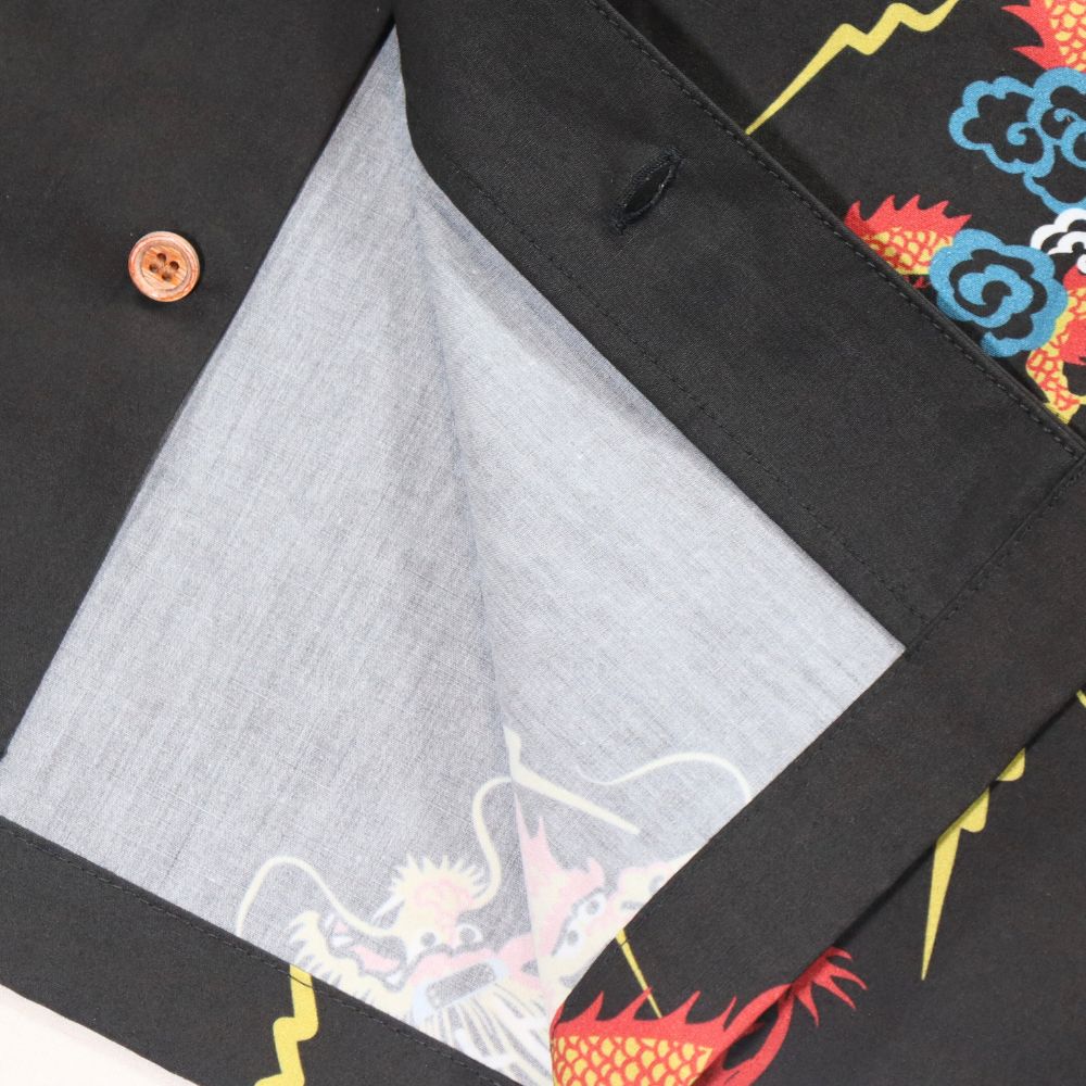 SAMURAI JEANS サムライジーンズ SSA24-01 龍柄ハワイアンシャツ コットン100％