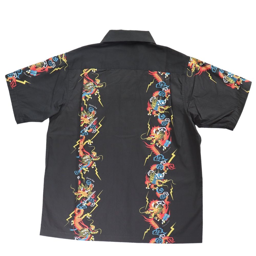 SAMURAI JEANS サムライジーンズ SSA24-01 龍柄ハワイアンシャツ コットン100％