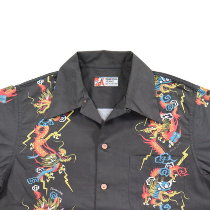 SAMURAI JEANS サムライジーンズ SSA24-01 龍柄ハワイアンシャツ コットン100％