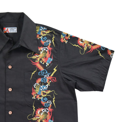 SAMURAI JEANS サムライジーンズ SSA24-01 龍柄ハワイアンシャツ コットン100％