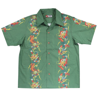 SAMURAI JEANS サムライジーンズ SSA24-01 龍柄ハワイアンシャツ コットン100％