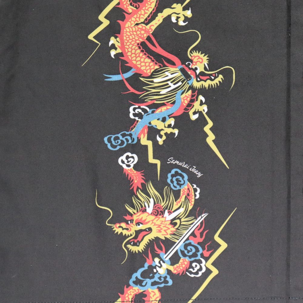 SAMURAI JEANS サムライジーンズ SSA24-01 龍柄ハワイアンシャツ コットン100％