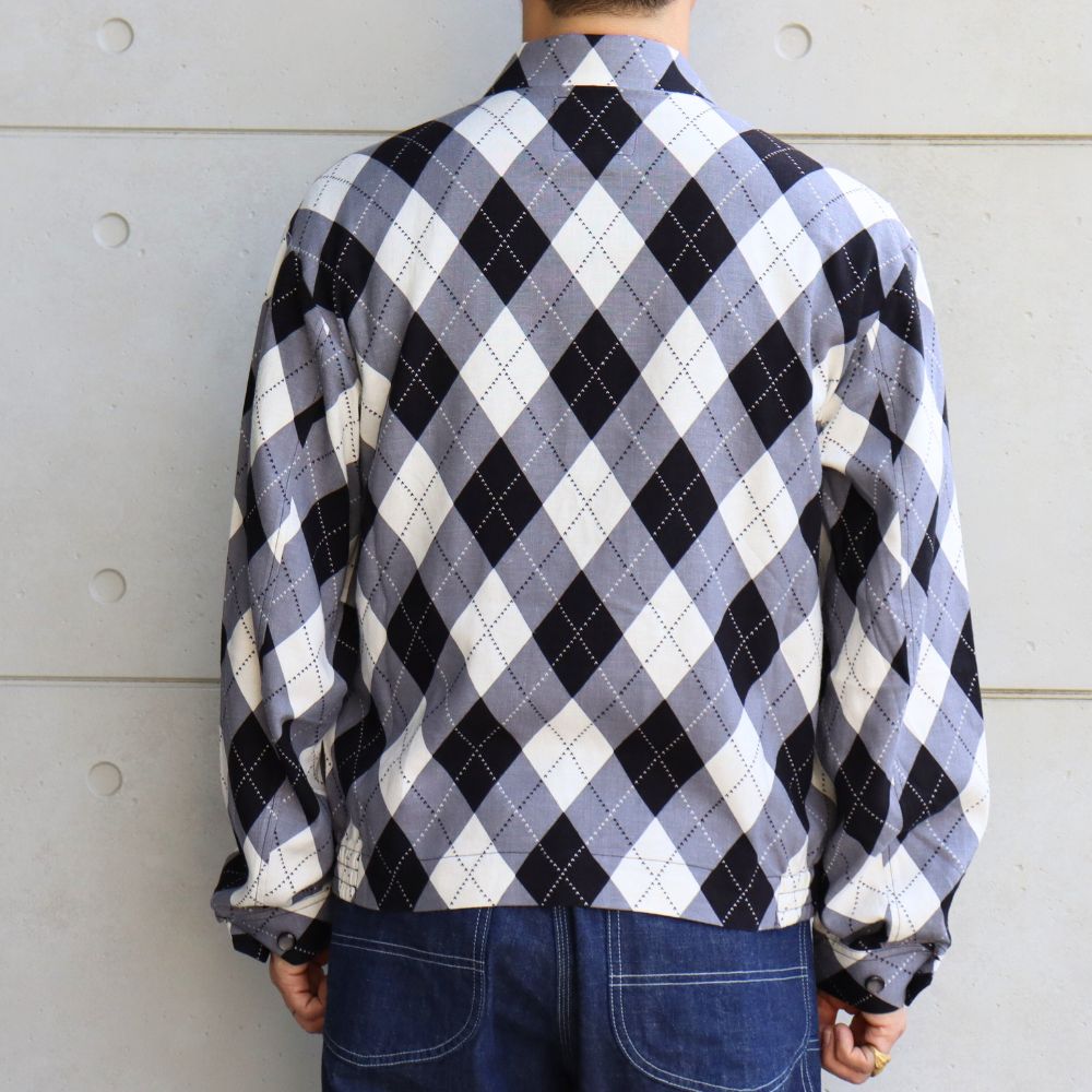 WEARMASTERS by attractions ウエアマスターズ バイ アトラクションズ lot.819 Argyle Blouson アーガイルブルゾン 50s 50年代 ミッドセンチュリー アーガイル チェック テキスタイル レーヨンリネン 抜染プリント ブルゾン ジャケット