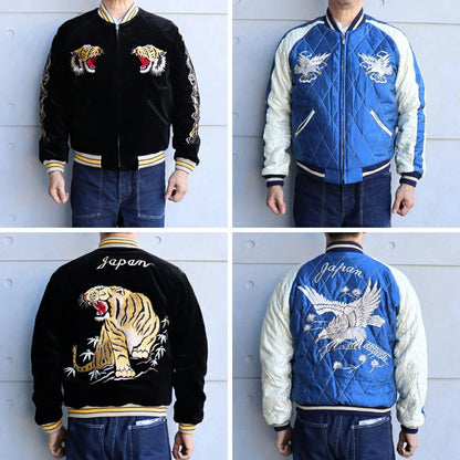 TAILOR TOYO Mid 1950s Style Velveteen Souvenir Jacket “ROARING TIGER” × “WHITE EAGLE” TT15544-119 Souvenir Jacket Reversible