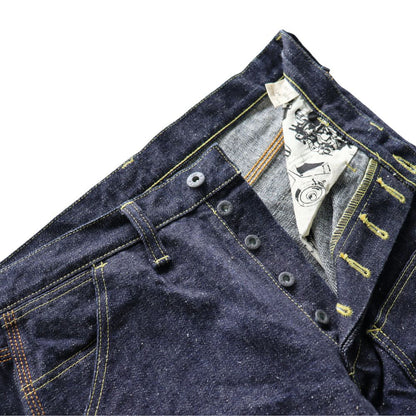 SAMURAI JEANS サムライジーンズ SM410DBN サムライ自動車倶楽部 17ozダブルニーワークパンツ 特ザラセルビッチデニム