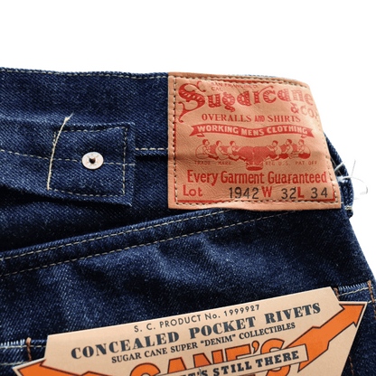 SUGAR CANE シュガーケーン SC49005 Super “Denim” Collectibles #05 14.25oz. BLUE DENIM WAIST OVERALLS “1942” MODEL