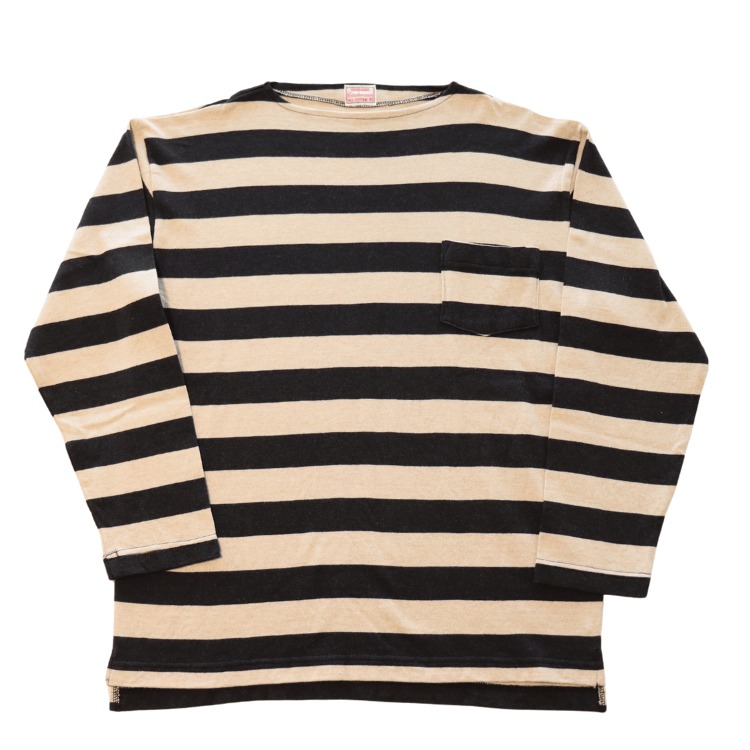 CUSHMAN クッシュマン 26849 BORDER BOAT NECK TEE ボーダーボートネックTシャツ 8分袖