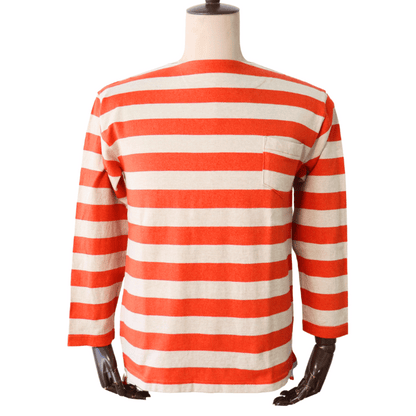 CUSHMAN クッシュマン 26849 BORDER BOAT NECK TEE ボーダーボートネックTシャツ 8分袖