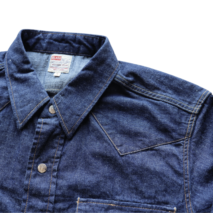JELADO ジェラード Vaquero Shirt  JP11115 長袖デニムウェスタンシャツ ショートホーン