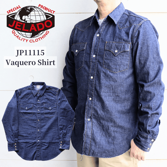 JELADO ジェラード Vaquero Shirt  JP11115 長袖デニムウェスタンシャツ ショートホーン