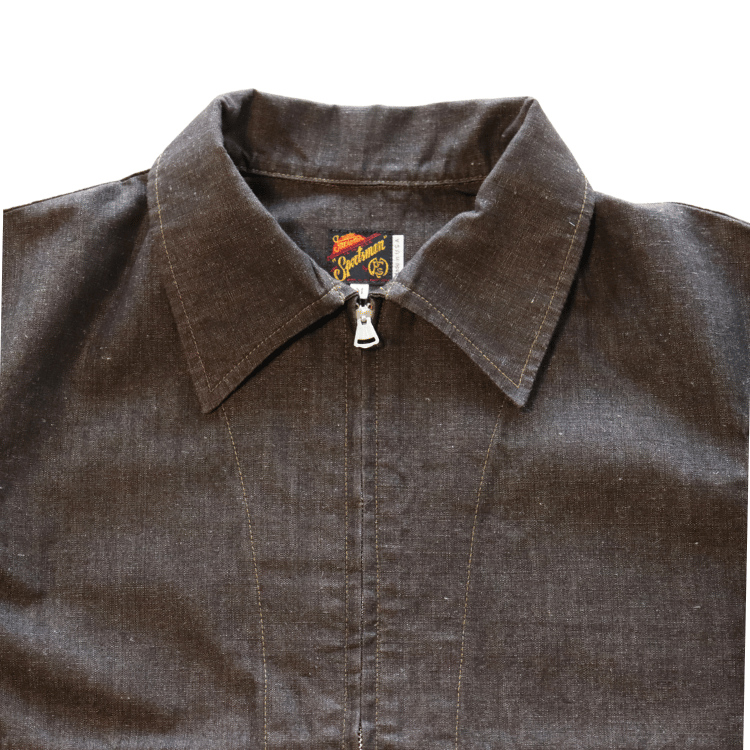 Mister Freedom×SUGAR CANE ミスターフリーダム×シュガーケーン SC15704 NOS Brown Chambray ”WILD CAT” Zip Jacket ワイルドキャット ジップジャケット エルボパッチ Mada in USA