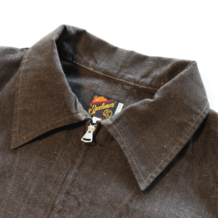 Mister Freedom×SUGAR CANE ミスターフリーダム×シュガーケーン SC15704 NOS Brown Chambray ”WILD CAT” Zip Jacket ワイルドキャット ジップジャケット エルボパッチ Mada in USA