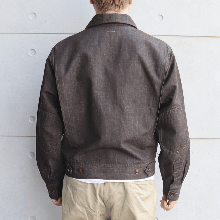 Mister Freedom×SUGAR CANE ミスターフリーダム×シュガーケーン SC15704 NOS Brown Chambray ”WILD CAT” Zip Jacket ワイルドキャット ジップジャケット エルボパッチ Mada in USA