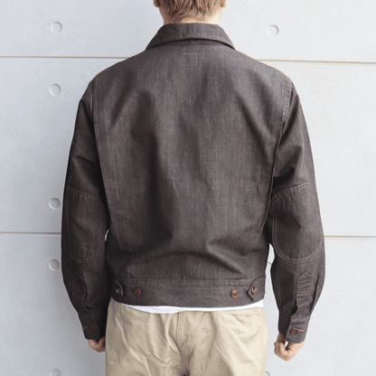 Mister Freedom×SUGAR CANE ミスターフリーダム×シュガーケーン SC15704 NOS Brown Chambray ”WILD CAT” Zip Jacket ワイルドキャット ジップジャケット エルボパッチ Mada in USA