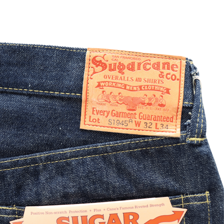 SUGAR CANE SC49001 Super “Denim” Collectibles #01 14oz. BLUE DENIM OVERALLS “S1945” MODEL