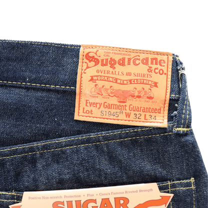 SUGAR CANE SC49001 Super “Denim” Collectibles #01 14oz. BLUE DENIM OVERALLS “S1945” MODEL