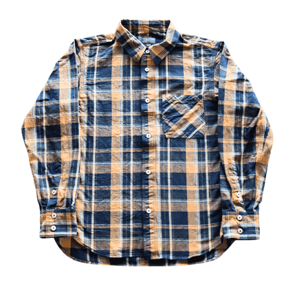 DELUXEWARE デラックスウエア MV-15 ORANGE NAVY CHECK ミディアムネルシャツ