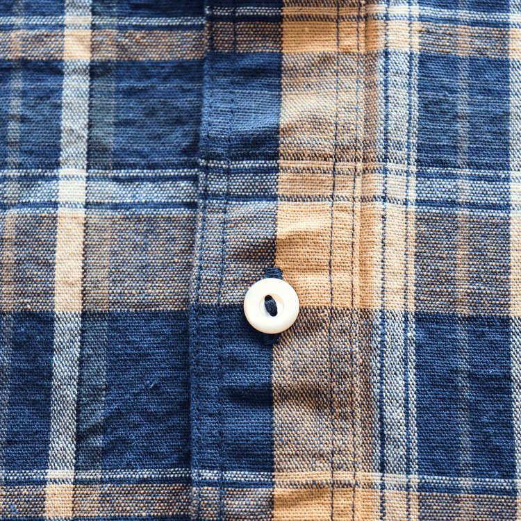 DELUXEWARE デラックスウエア MV-15 ORANGE NAVY CHECK ミディアムネルシャツ