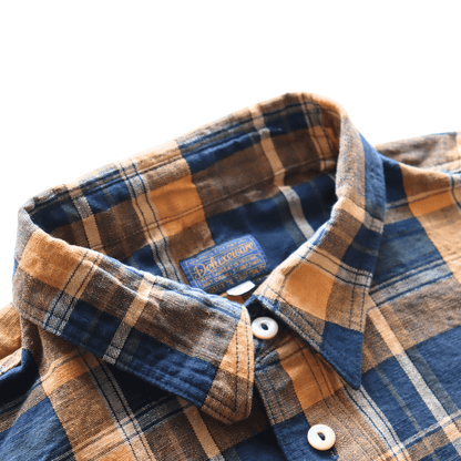 DELUXEWARE デラックスウエア MV-15 ORANGE NAVY CHECK ミディアムネルシャツ