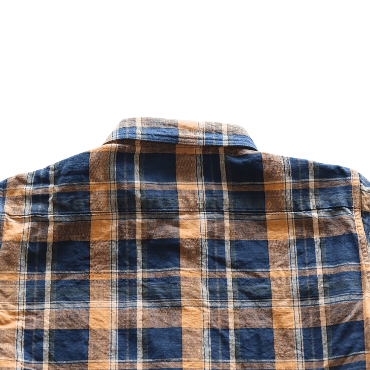 DELUXEWARE デラックスウエア MV-15 ORANGE NAVY CHECK ミディアムネルシャツ