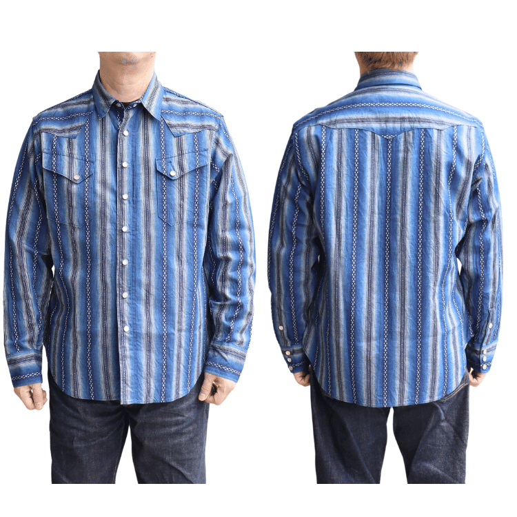 SUGAR CANE シュガーケーン SC29463 NATIVE AMERICAN DOBBY STRIPE L/S WESTERN SHIRT ネイティブアメリカドビーストライプ長袖ウエスタンシャツ
