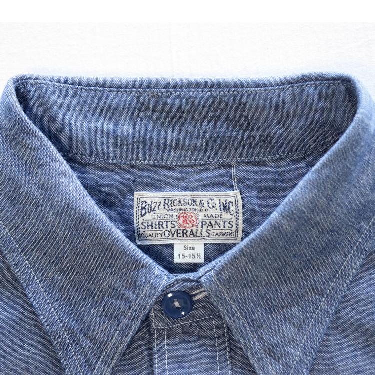 BUZZ RICKSON'S バズリクソンズ BR35856  BLUE CHAMBRAY WORK SHIRT  ブルーシャンブレーワークシャツ