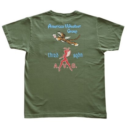 BUZZ RICKSON'S バズリクソンズ BR79581 S/S POCKET  T-SHIRT ポケットTシャツ3rd SQ.AMERICAN VOLUNTEER GROUP」フライングタイガース