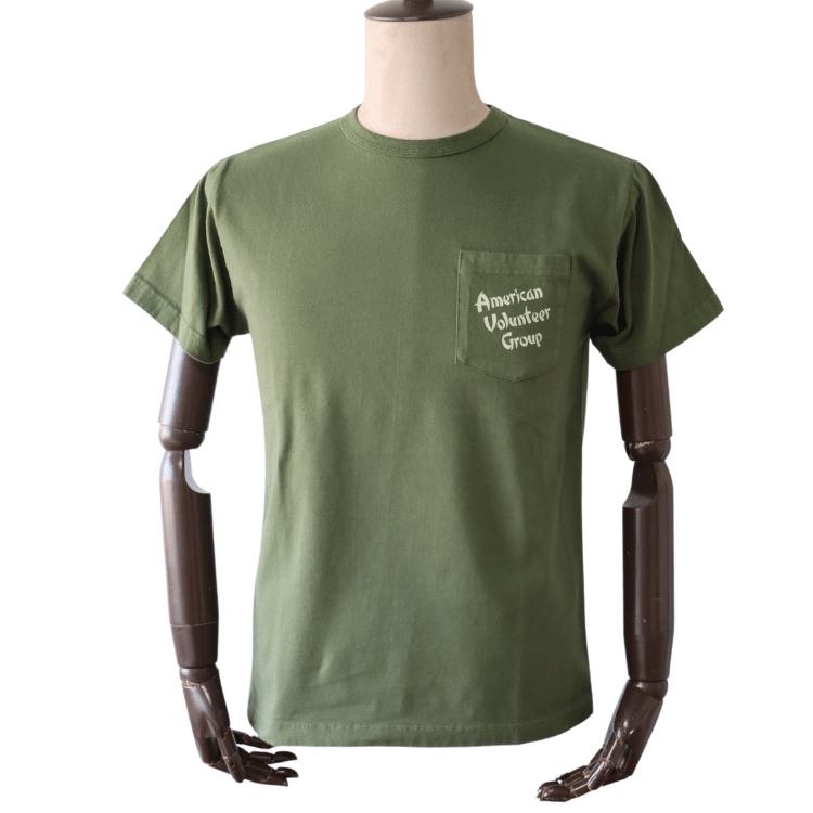 BUZZ RICKSON'S バズリクソンズ BR79581 S/S POCKET  T-SHIRT ポケットTシャツ3rd SQ.AMERICAN VOLUNTEER GROUP」フライングタイガース