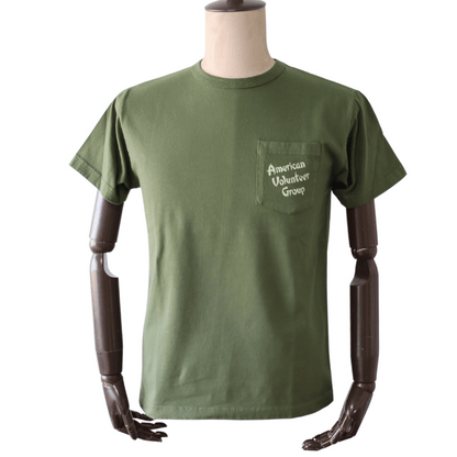 BUZZ RICKSON'S バズリクソンズ BR79581 S/S POCKET  T-SHIRT ポケットTシャツ3rd SQ.AMERICAN VOLUNTEER GROUP」フライングタイガース