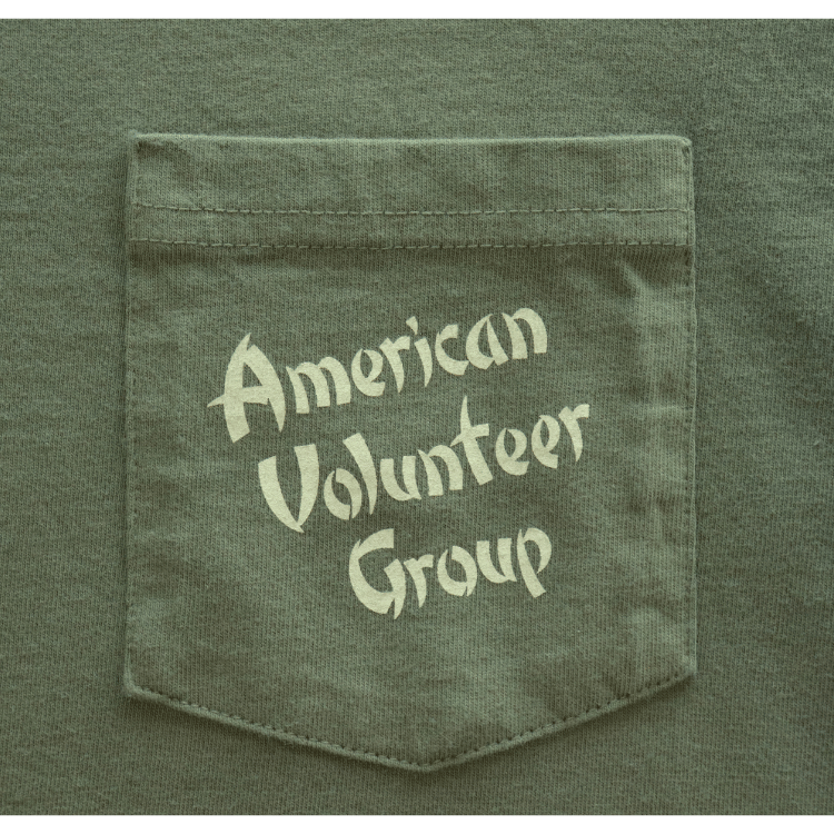 BUZZ RICKSON'S バズリクソンズ BR79581 S/S POCKET  T-SHIRT ポケットTシャツ3rd SQ.AMERICAN VOLUNTEER GROUP」フライングタイガース