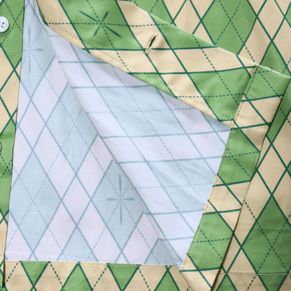 SAMURAI JEANS サムライジーンズ SSA25-01 蛇アーガイル総柄シャツ 業平菱アーガイル柄レーヨン