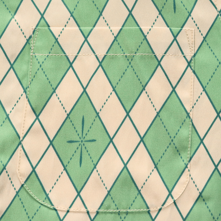 SAMURAI JEANS サムライジーンズ SSA25-01 蛇アーガイル総柄シャツ 業平菱アーガイル柄レーヨン