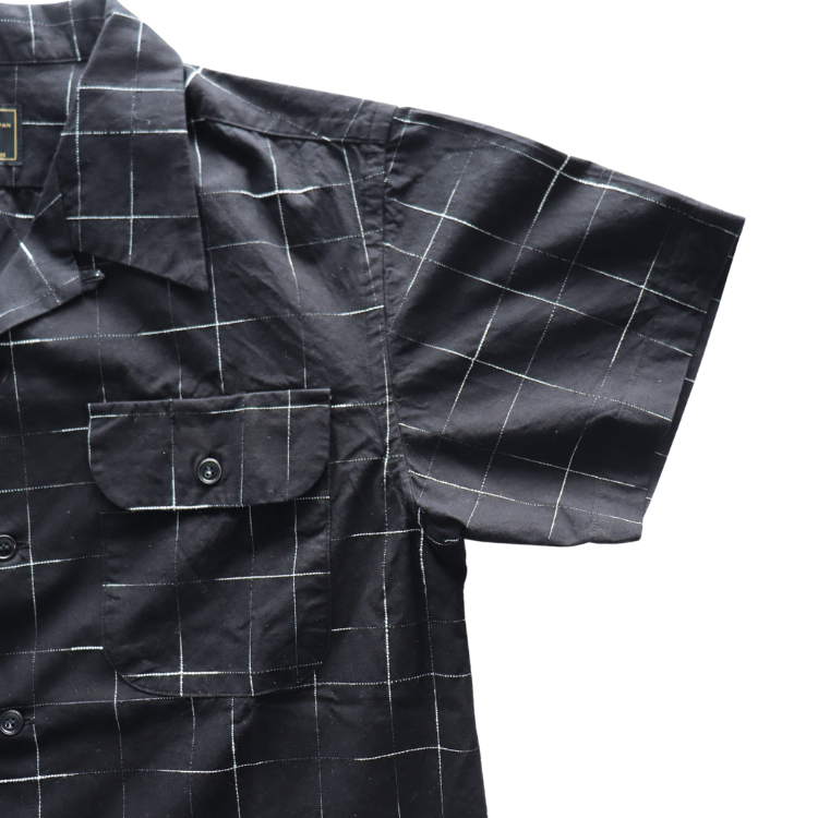 STUDIO D'ARTISAN ステュディオダルチザン  5720 KYOUTO BLACK DYEING KASURI SHIRT 京黒紋付染 絣 半袖シャツ