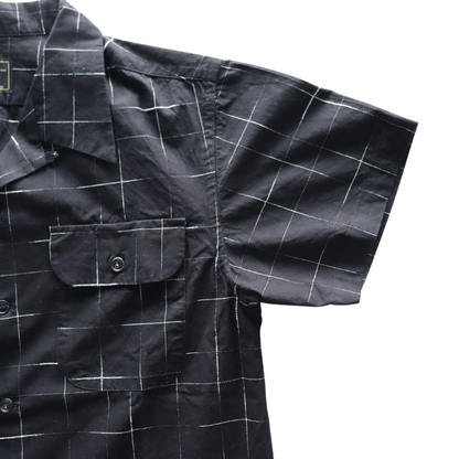 STUDIO D'ARTISAN ステュディオダルチザン  5720 KYOUTO BLACK DYEING KASURI SHIRT 京黒紋付染 絣 半袖シャツ